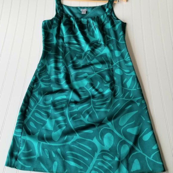 Ann Taylor Dresses & Skirts - Ann Taylor Shades of Green Blue Silky Palm Dress